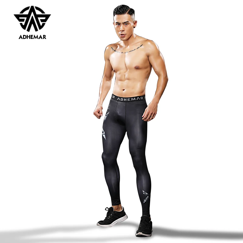 Adhemar спортивные pro компрессионные штаны длинные беговые колготки быстросохнущие леггинсы для мужчин