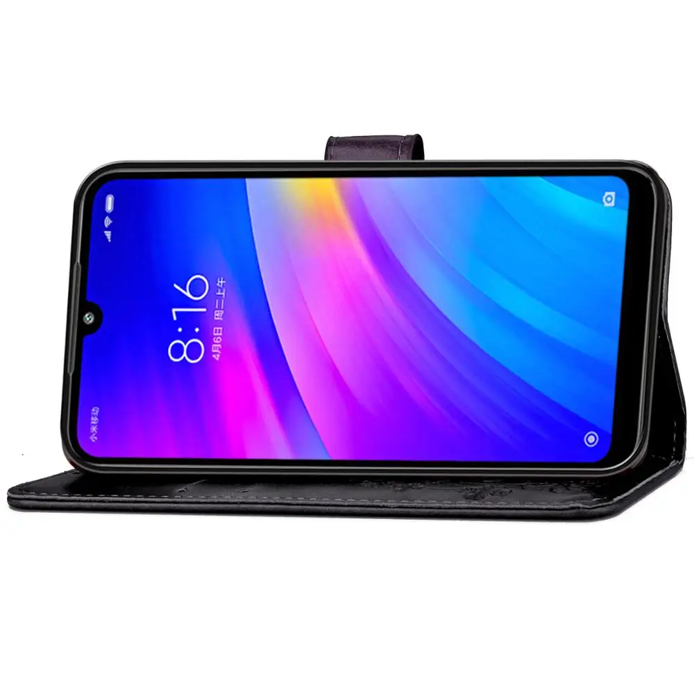 Роскошный флип кошелек из искусственной кожи для Xiaomi Redmi 7 чехол телефона с