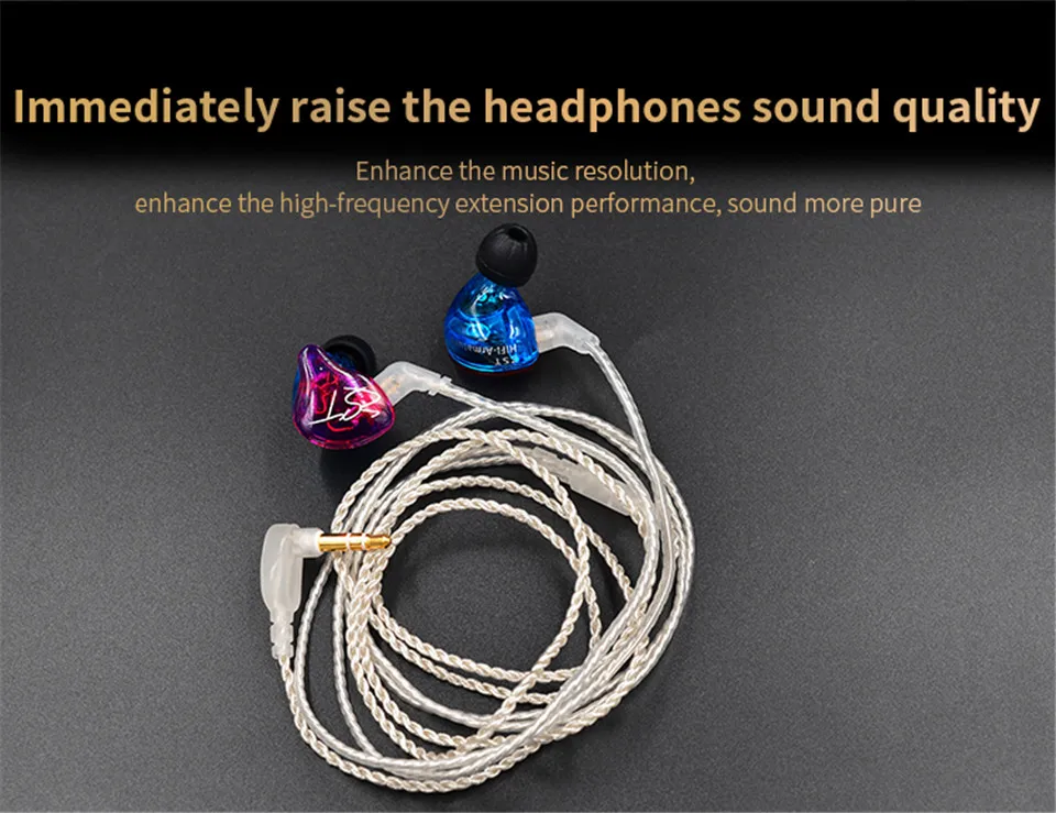 Плотным верхним ворсом KZ ZS10/ZSA/ZS6 серебряный Обновление наушников кабель съемный аудиокабель 3,5 мм 3-сваевыдрегиватель 0,75 мм 2 контактный разъем для наушников провода для ZS5/ED16
