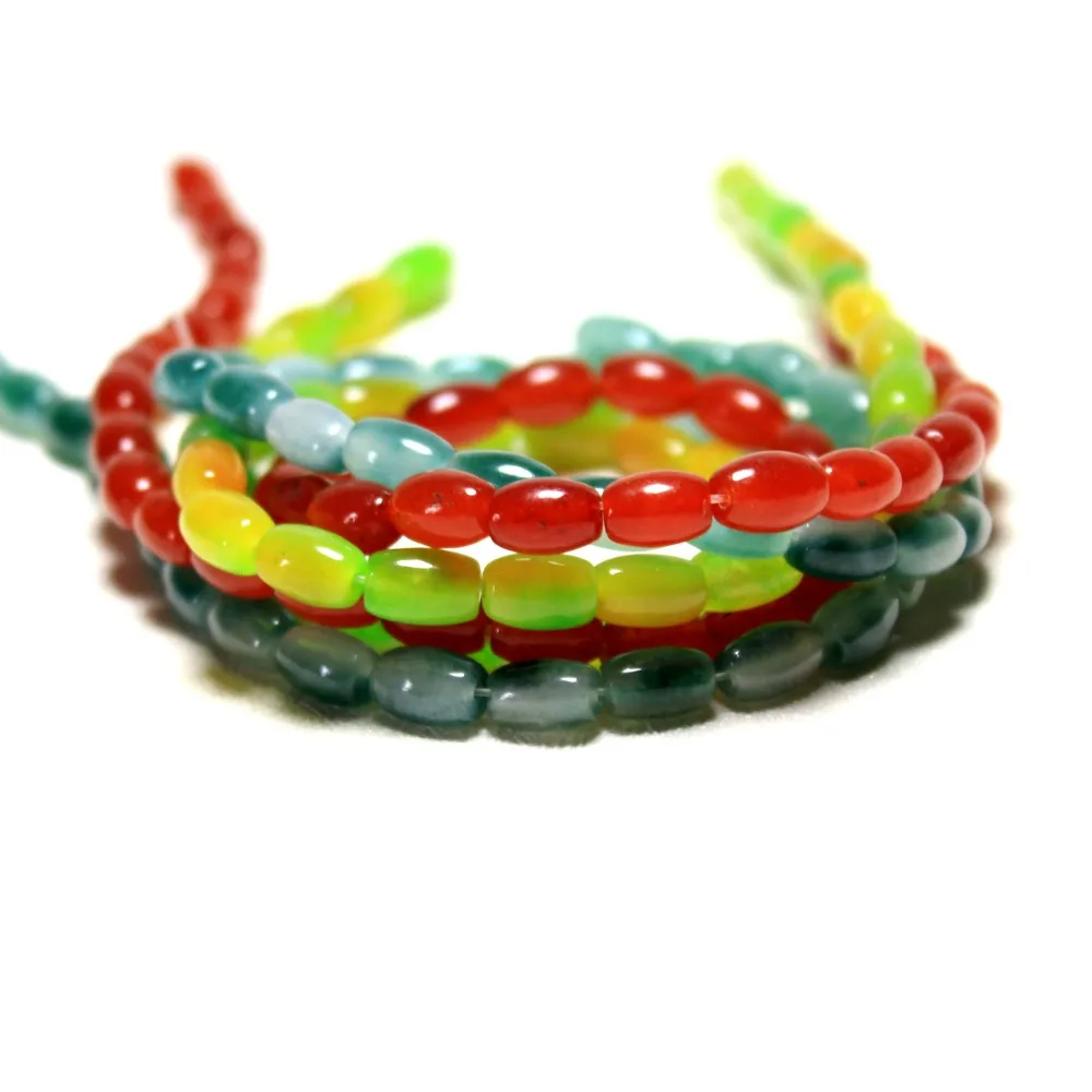 Оптовая продажа женской Девушки 6*9 мм Райс Форма 3 Цвет Натуральный Белый Камень