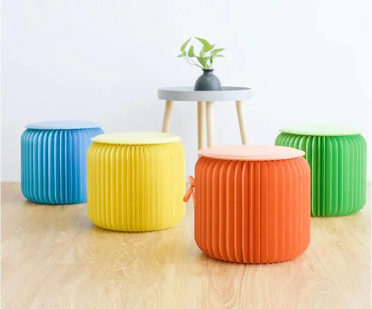 Современные креативные табуреты для ног круглая оттоманка Pouffe Складная портативная Экономия пространства для гостиной, спальни, офиса в общежитии