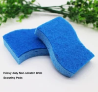 2pcs heavy duty non scratch brite scouring pads magic dishwashing brushes decontamination wiping sponges kitchen cleaning tools