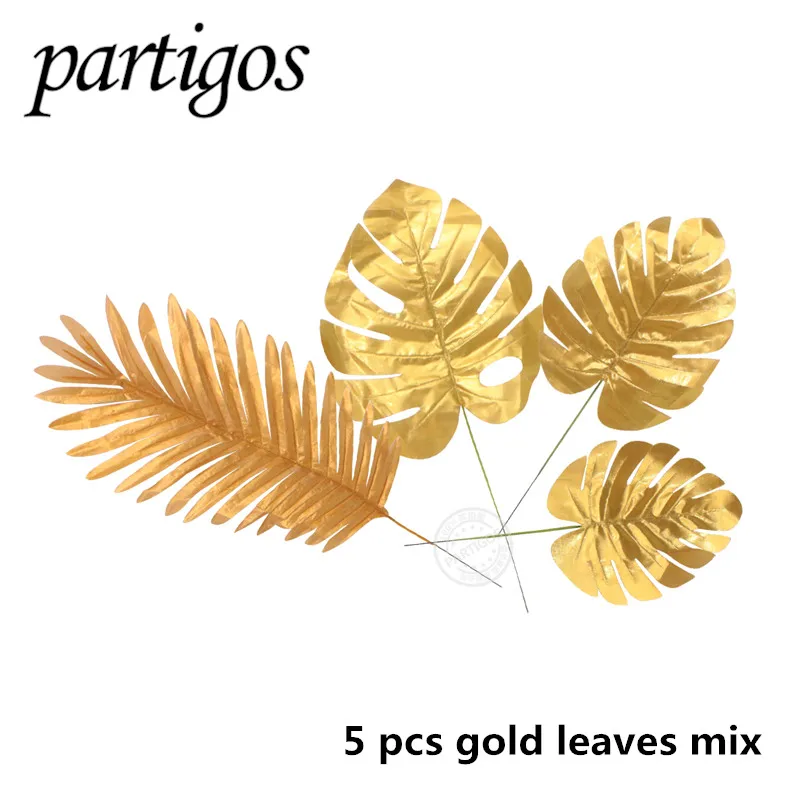 Декор для свадебной вечеринки Фламинго летние товары для вечеринки Пальмовые Листья зеленые шары конфетти Гавайи День Рождения Декор воздушный шар в форме ананаса - Цвет: 5pcs gold