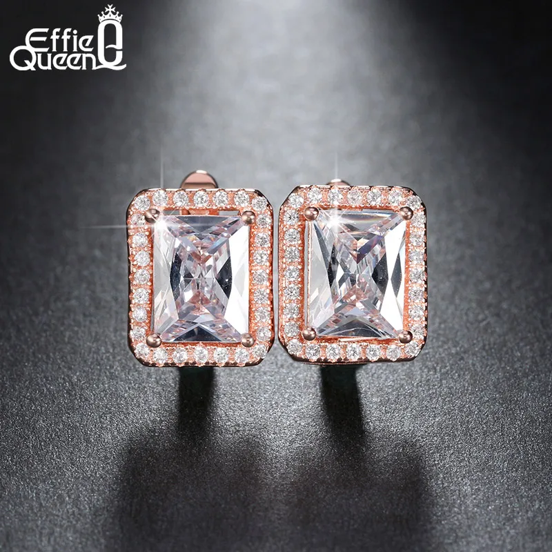 Новое поступление 1.8ct прямоугольные кубические серьги из циркония для женщин