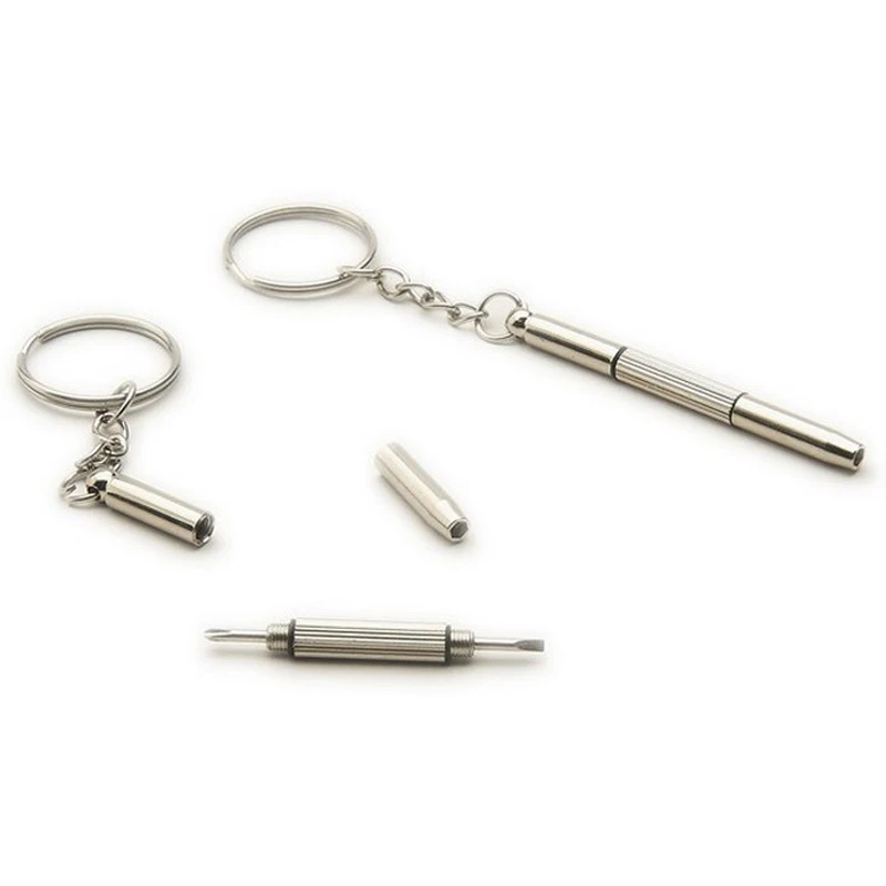 Mini Multifunction Keychain ruled four glasses screwdriver small tool combination mobile phone repair manual | Дом и сад