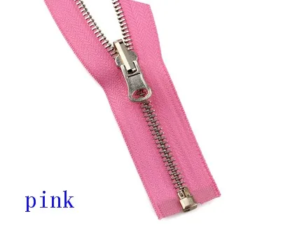 pink Высокое качество 70 см металлическая молния открытый конец двусторонний слайдер тянуть молнии портной DIY Пальто Аксессуары для шитья одежды D670 - Цвет: pink