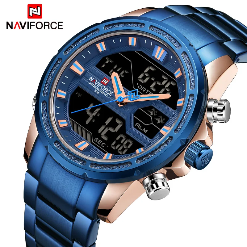 NAVIFORCE 2018 новые мужские водонепроницаемые кварцевые часы Модные наручные для