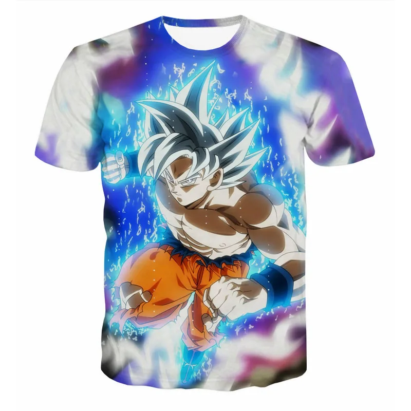 Многоцветный Dragon Ball Z футболки мужские летние с 3D принтом супер сайян Сон Гоку черный Вегета Битва Драконий мяч Повседневная футболка Топы футболки - Цвет: Многоцветный