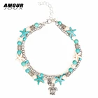 Браслет на ногу Женский В Гавайском летнем стиле, из натурального камня