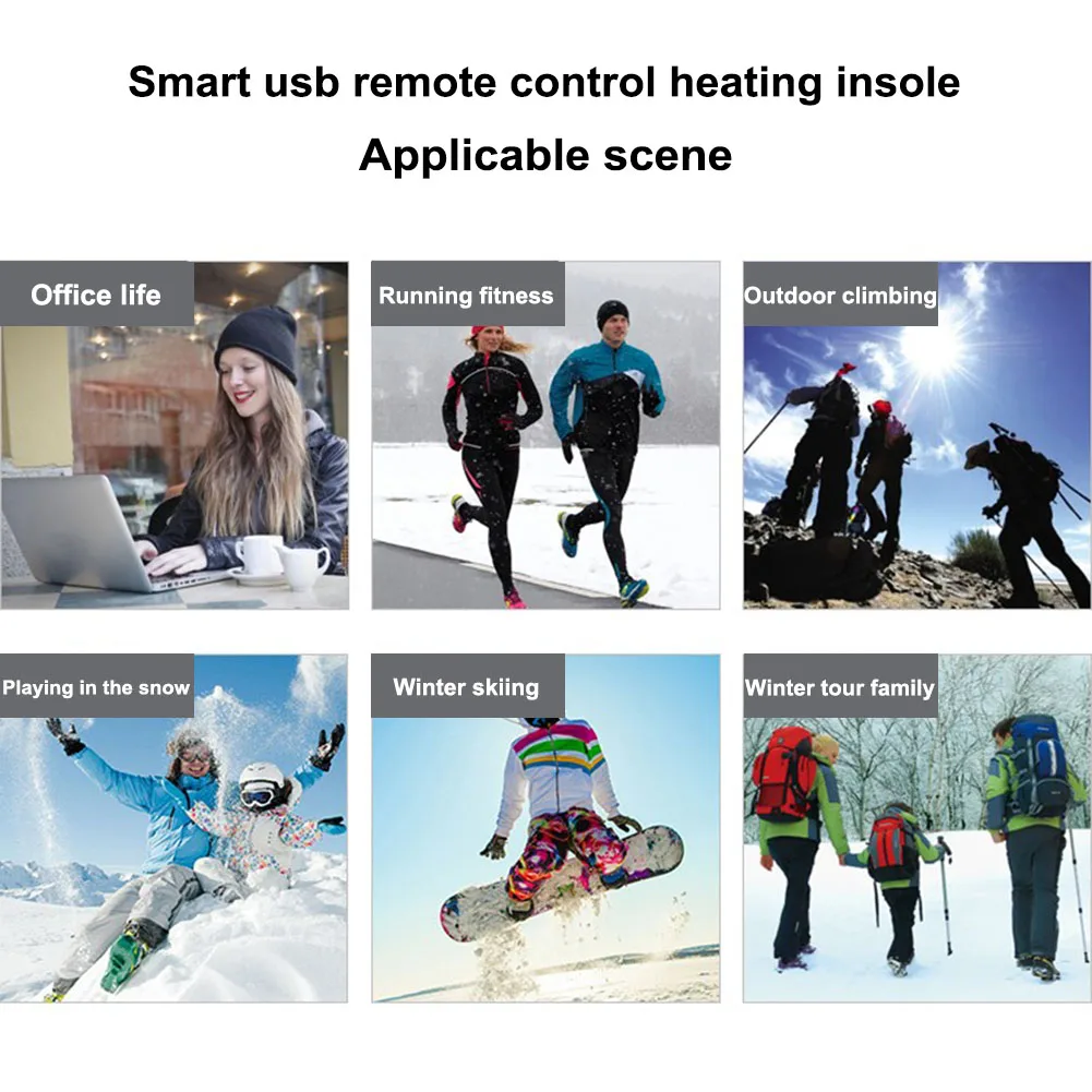 Convenient Useful Waterproof USB Rechargeable Electric Heated Insoles Remote Control Foot Warmer Shoes Pad HY99 DC25 | Бытовая техника