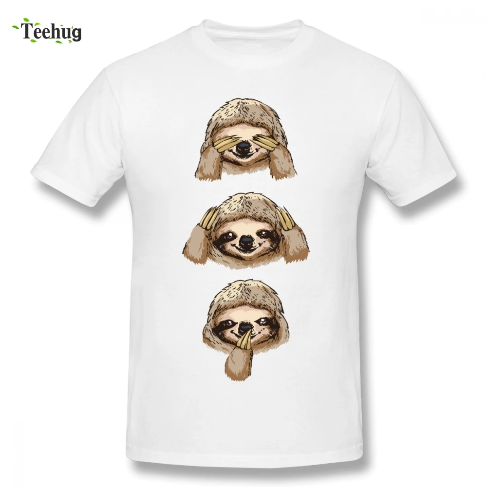 

Sloth Top Tees New Design Man Funny Custom Round Collar Camiseta For Male