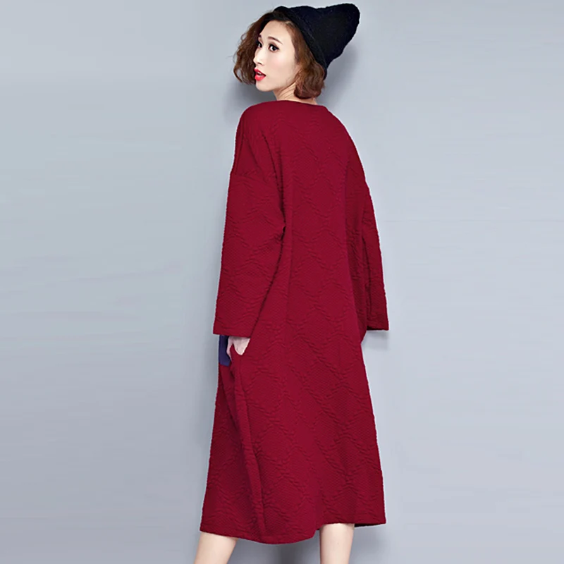 2017 г. осенние женские печати хлопок белье свободные платья большие размеры с