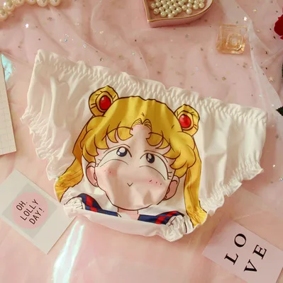001 Kawaii, женское нижнее белье, трусы. Милые Мультяшные, Сейлор Мун, дамские, девичьи, милые, Лолита, трусы, треугольные трусы, трусики - Цвет: 001