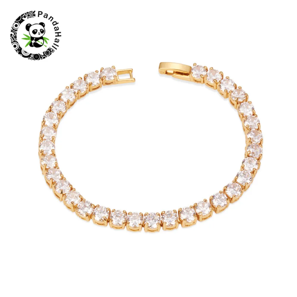 Простая Мода AAA циркон 24K Теннисный браслет для женщин Pulseira классические
