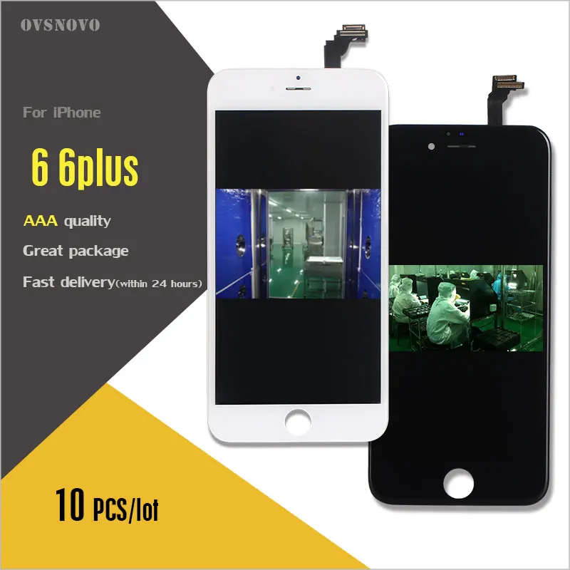 Ovsnovo 10 шт. все проверить и Тесты работать идеально ЖК-дисплей Ecran для iPhone6 6 S plus