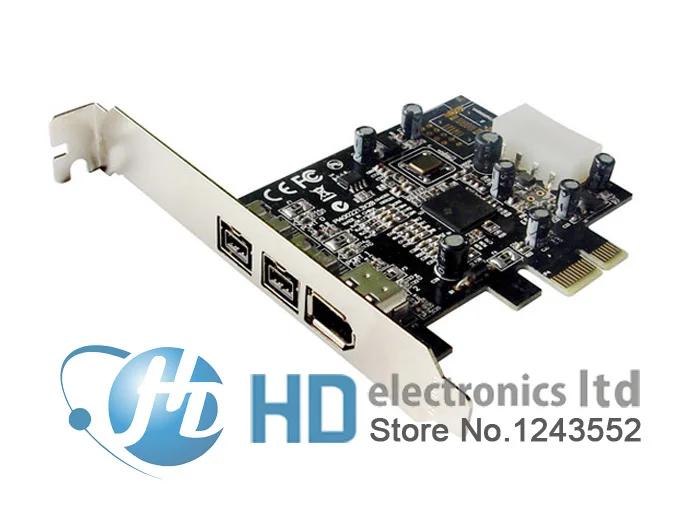Плата контроллера PCIE Combo 2x 1394b + 1x 1394a порты Firewire PCI Express 1394 Чипсет TI 6 контактный