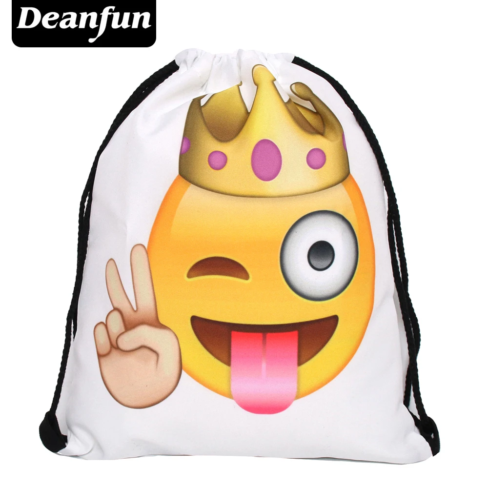 Deanfun Emoji Рюкзак 2017 Новые Моды для Женщин Рюкзаки 3D Печати Мешки Drawstring Сумка Для