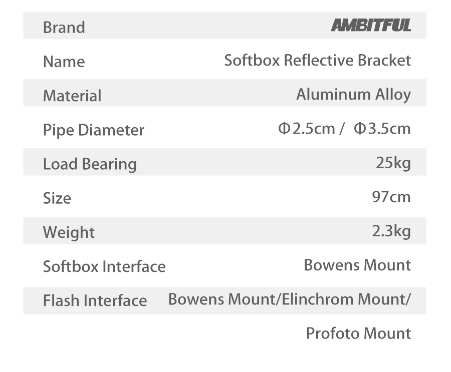 AMBITFUL AL-06 Bowens софтбокс Отражатель Выдвижной кронштейн адаптер для Bowens Elinchrom Profoto Speedlite Stduio Flash