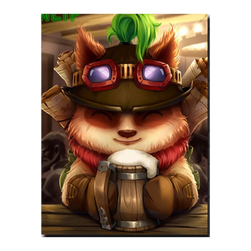 Teemo League Of Legends LoL 5D DIY Алмазная картина полная Мозаика из горного хрусталя мозаика