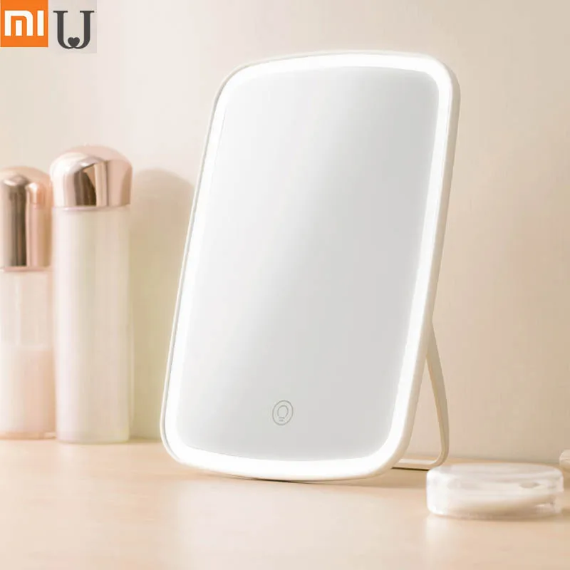 Белый xiaomi Mijia, интеллектуальное портативное зеркало для макияжа, настольный светодиодный светильник, портативный складной светильник, зеркало для общежития, Настольный светильник H30 - Цвет: Белый
