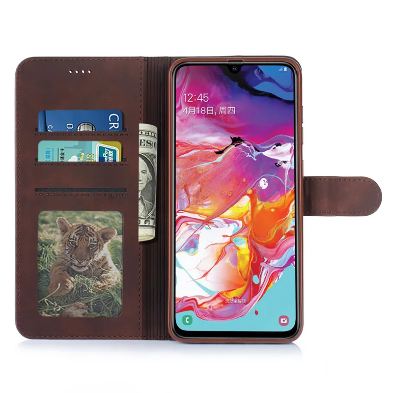 Чехол для Samsung A70 кожаный винтажный кошелек чехлы на Hoesje Galaxy телефонов чехол с