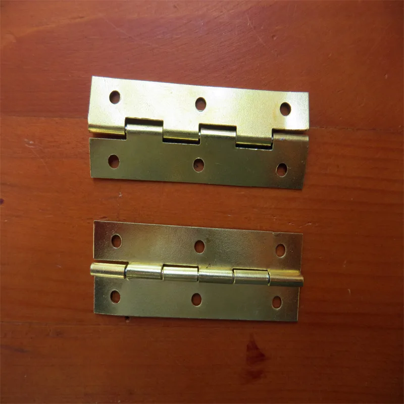 40PCS 60x20mm Yellow Metal Cabinet Door Luggage Mini Hinges 6 Holes Decors Furniture Decoration Antique Vintage Old Style | Обустройство