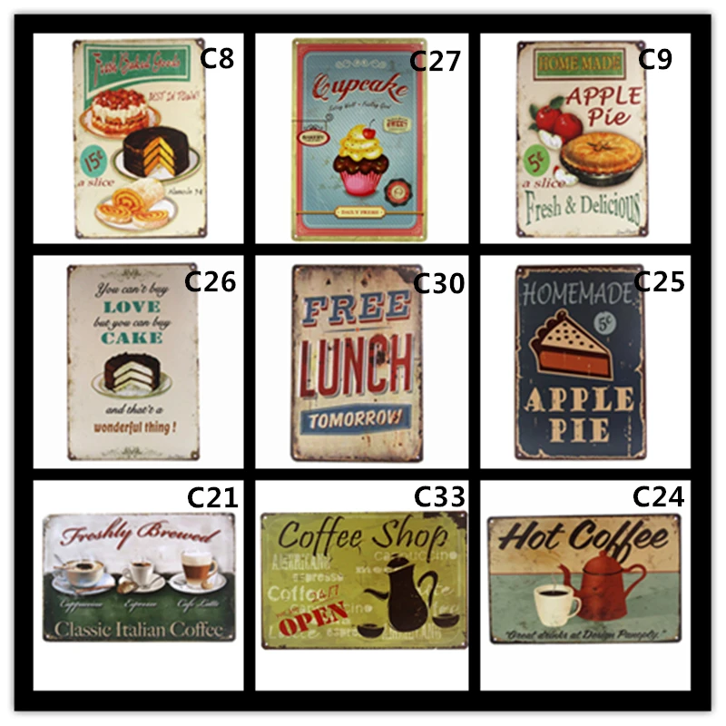 Вкусные кексы постер металлические оловянные вывески для дома яблочный пирог