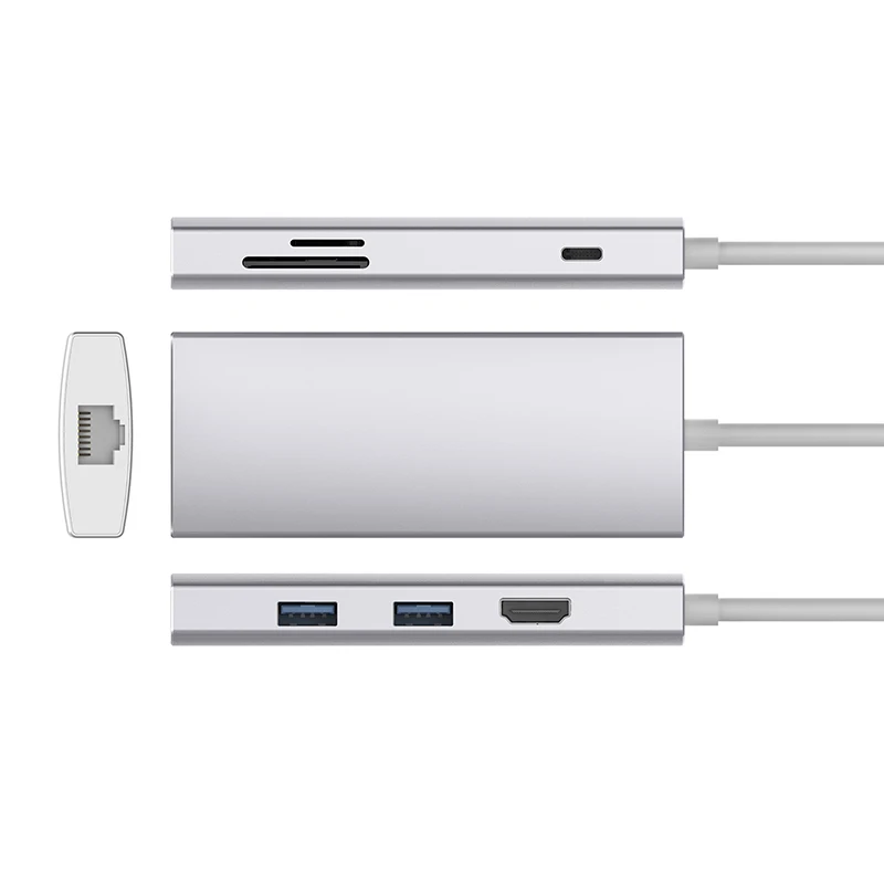 Usb c многопортовый адаптер thunderbolt 3 hub type к hdmi ethernet Gigabit rj45 usb 0 для macbook samsung s8 HUAWEI MATE 10|