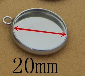 20mm Basehome 20 штук Нержавеющая сталь Настройки Подвесные кабошоны базовые рамка Лотки пустой подходит 6/8/10/12/14/16/18/20 мм кабошоны Камея "сделай сам" - Цвет: 20mm