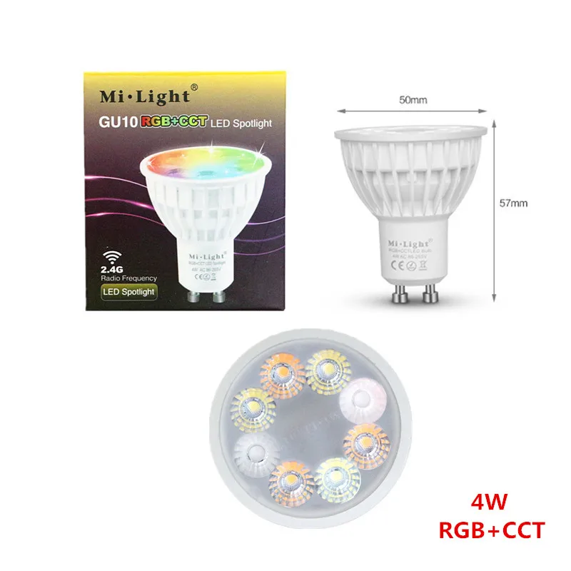 Mi Light с регулируемой яркостью RGBW RGBWW умная Светодиодная лампа RGB + CCT 4W 5W 6W 9W 12W