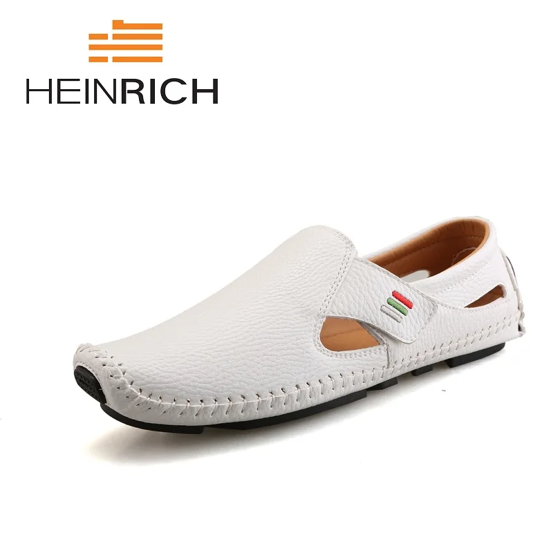 HEINRICH Luxury Brand Men Shoes Leather Loafers Outdoor Casual Fashion Krasovki Summer Moccasins Mens Moda Hombre 2018 | Обувь