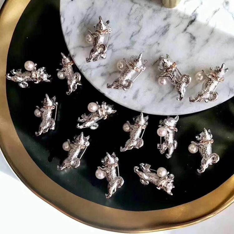 DIY Перл Breastpin фитинги собака Дизайн Брошь база аксессуар Для женщин груди Pin