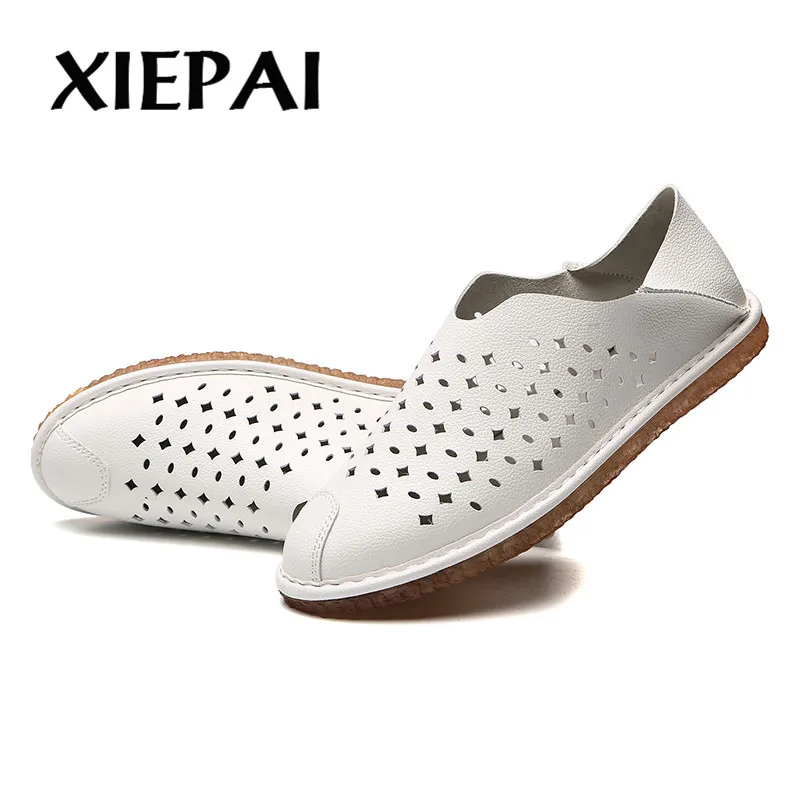 2019 г. черные и белые мужские дышащие летние сандалии новые модные лоферы из