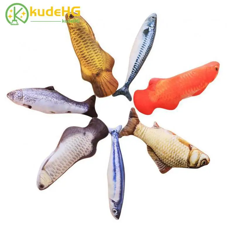 Plush Creative 3D Carp Fish Shape Cat Toy Gift Cute Simulation Playing For Pet Gifts Catnip Stuffed Pillow Doll 23 | Дом и сад
