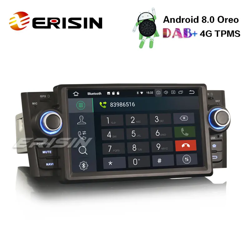 Erisin ES7523L 7 &quotAndroid 8 0 Автомобильная Стерео gps система DAB + радио 4G DVR без DVD для Fiat Punto