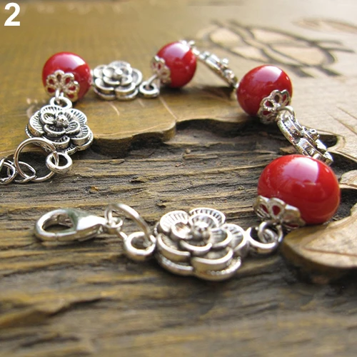 Женский серебряный браслет Bluelans ручной работы с керамическим покрытием в