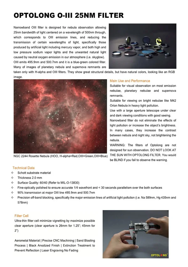 OPTOLONG фильтр H-Alpha 7 нм Deepsky Clip-on фильтр для астрономии телескоп с EOS-C-камерами астрофотосъемка M0014
