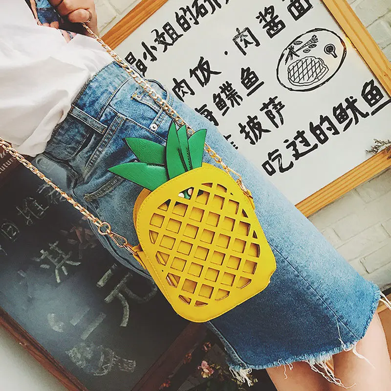 Женские сумки через плечо с ананасом на цепочкой|pineapple shoulder bag|chain bagshoulder bags |