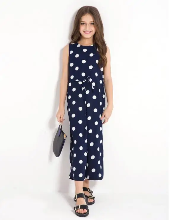 Одежда для девочек подростков летняя одежда детей комбинезон с широкими