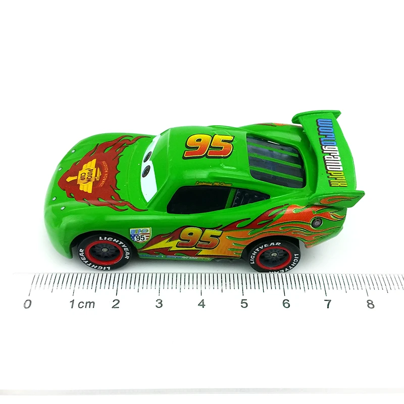 Disney Pixar Cars Green Lightning McQueen металлический литой игрушечный автомобиль 1:55 свободный