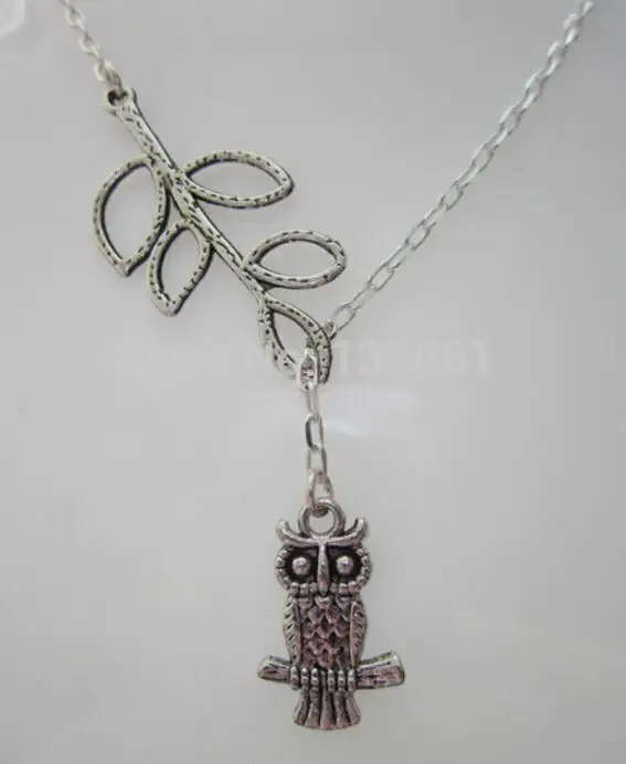 Винтажное изделие из серебра Панк Сердце ожерелье Сова Птица Бумага самолет