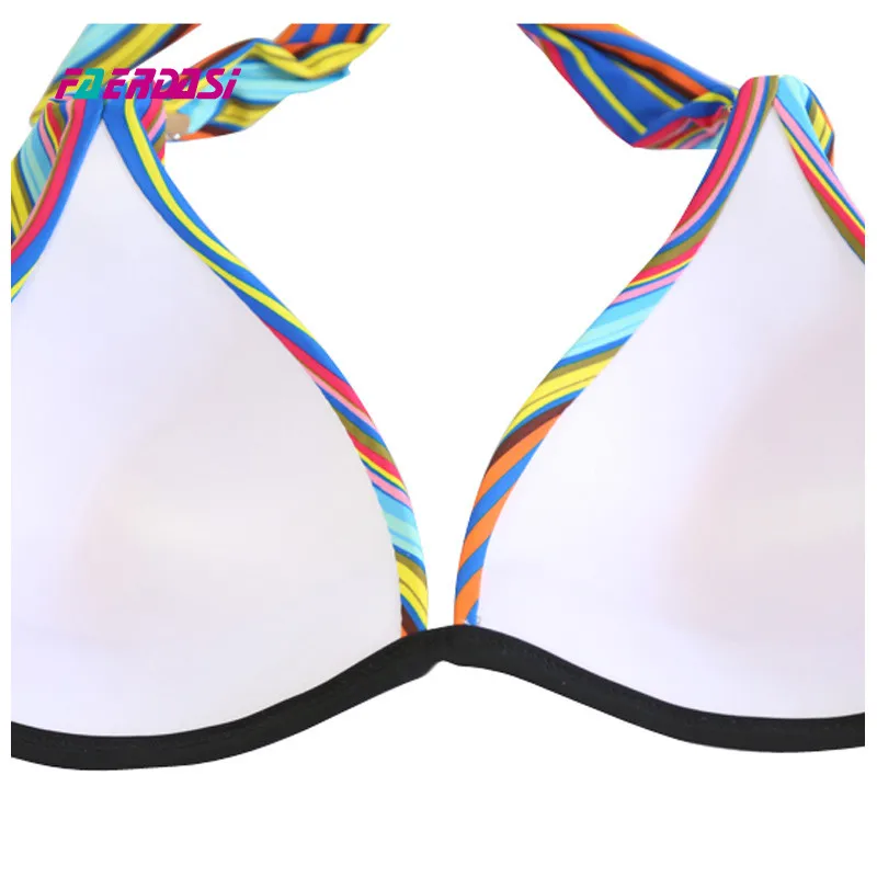 Faerdasi новинка Женский комплект бикини в полоску сексуальный из кусков пуш ап