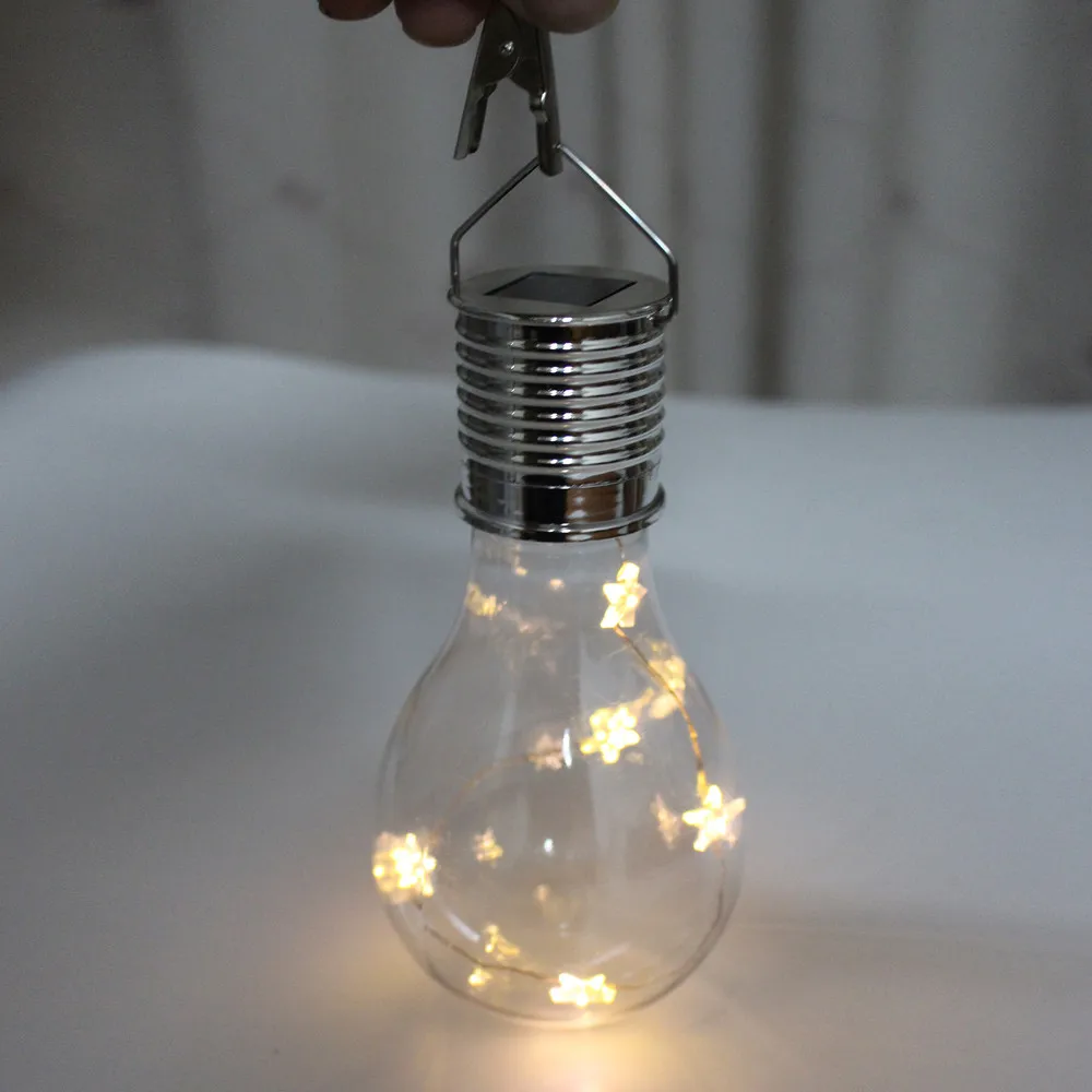 Solar Panels LED Waterproof Light Bulb Rotatable Outdoor Garden Lamp Camping Hanging Stars Decoration #10 | Освещение