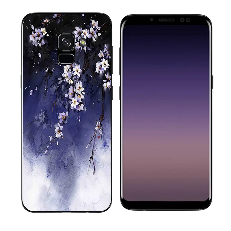 Soft Silicone For Coque Samsung A8+ A8 Plus 2018 Botanic Printing Slim TPU Cover Galaxy A730F Mobile Phone Case |
