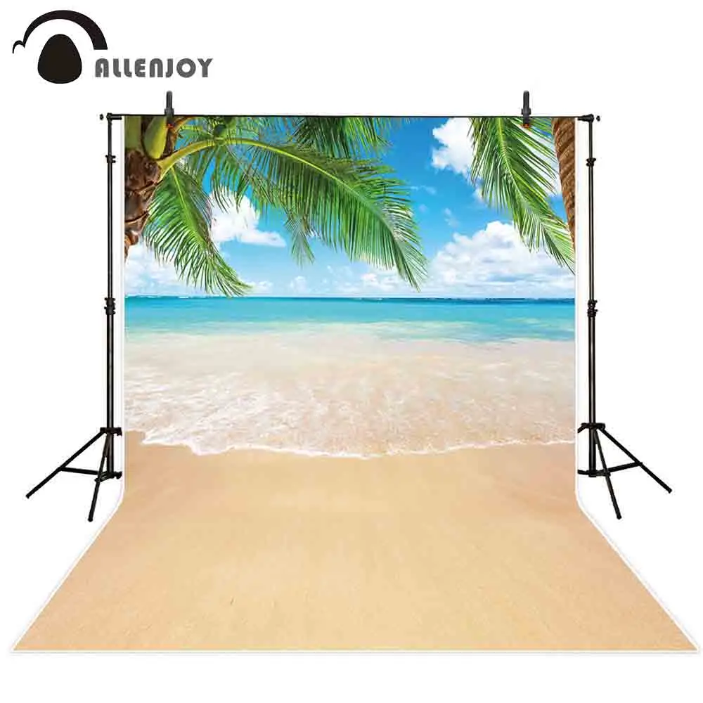 Allenjoy фон для фотосъемки море облака пляж кокосовое дерево летний праздник