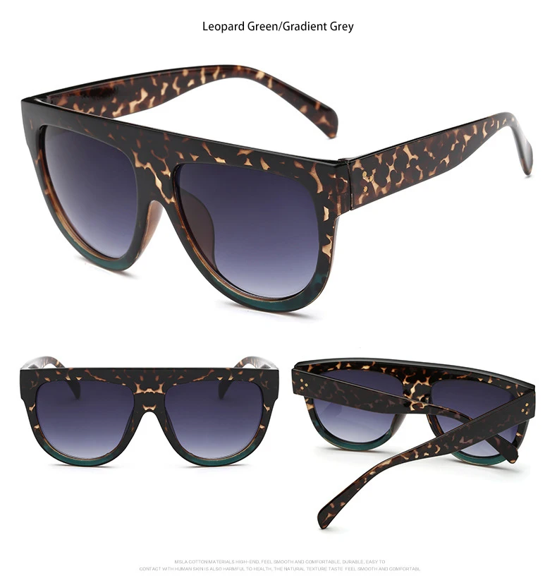 Leopard Green Брендовые дизайнерские Роскошные Винтажные Солнцезащитные очки Модные женские/мужские солнцезащитные очки большая полная оправа очки градиентные линзы Gafas - Цвет линз: Leopard Green