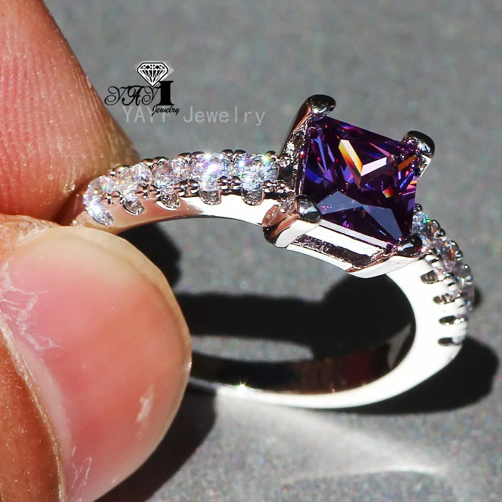 Ювелирные изделия YaYI Мода Принцесса 2.8CT Фиолетовый Циркон с серебряным Цвет