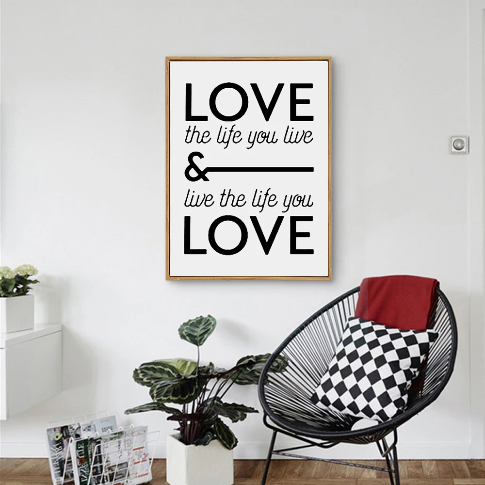 Постер для печати Love the life you live парусиновые рисунки детской комнаты Декор