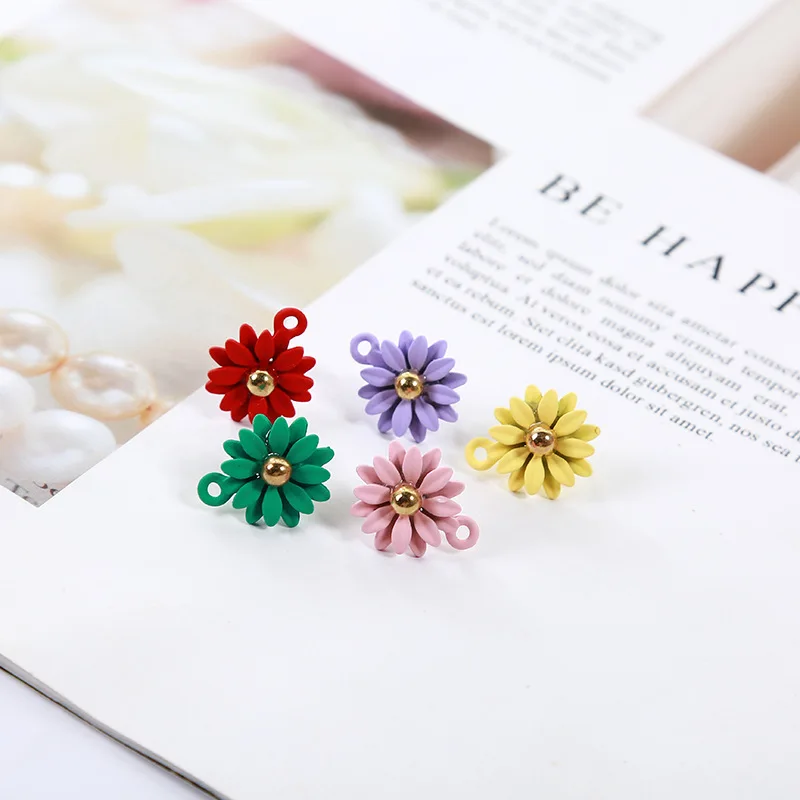 10 шт. подвески в виде цветка ромашки из сплава с распылителем серьги украшения