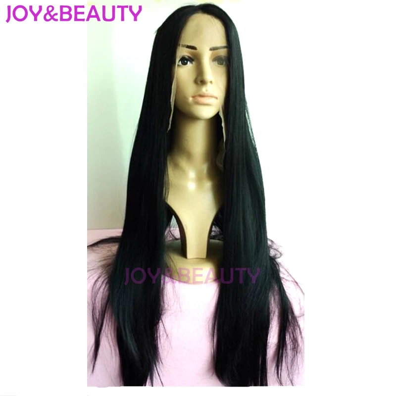 JOY & BEAUTY волосы натуральный черный длинный прямой парик Синтетический кружевной